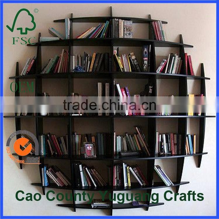 art minds wood round wall shelf wall wooden book shelf