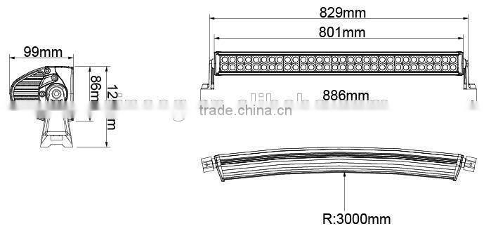 car accessories 31.5 inch 180w Cree LED CHIPS led work light bar made in china