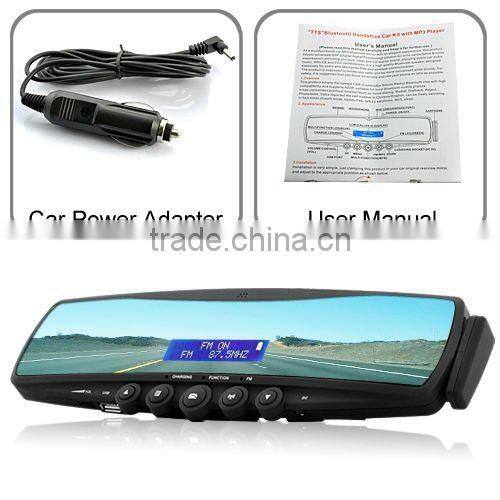 Hands-Free Bluetooth Rearview Mirror w/ MP3, Caller ID Display, SD/MMC card Slot