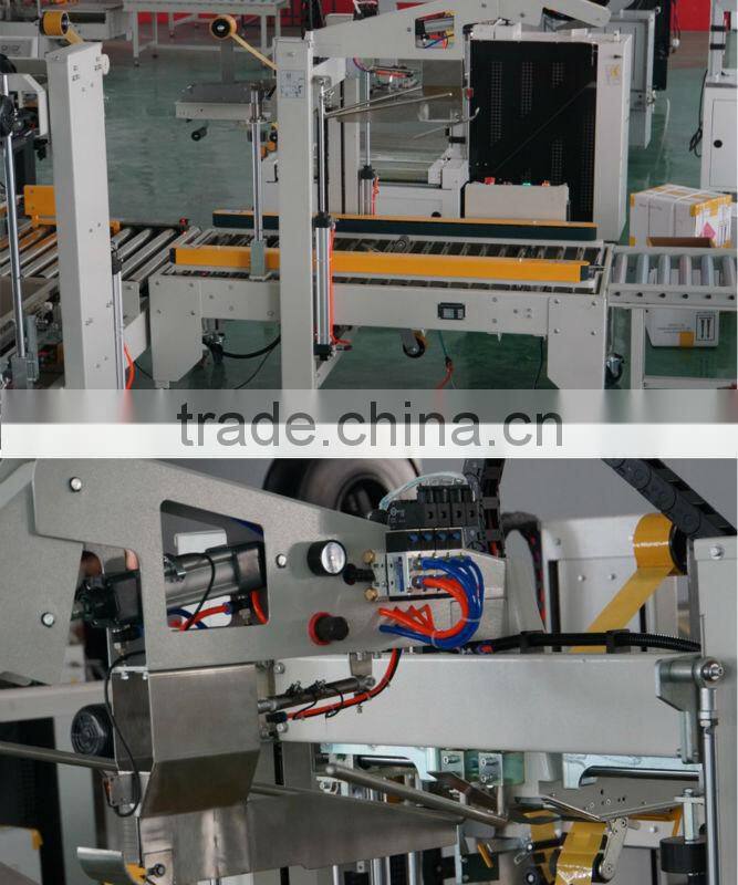 Good quality fully automatic carton box sealing machine for different type carton size with perfect sealing .good price in stock