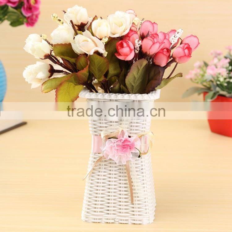 Cheap white & gold paper rope handcraft mini decorate baskets for indian wedding