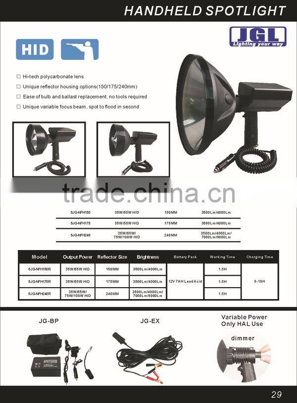 Car Accessories 12v outdoor activities 240mm portable searchlight for hunting