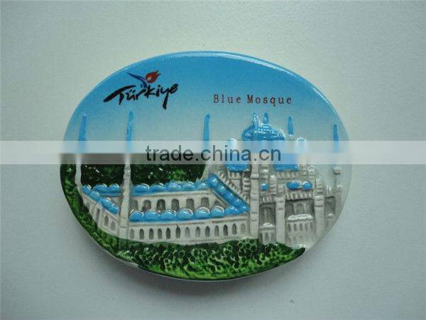 Turkey resin round fridge magnet