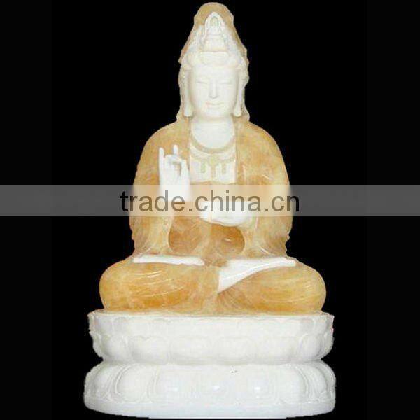 Small Marble Sitting Statue of Kwan-yin