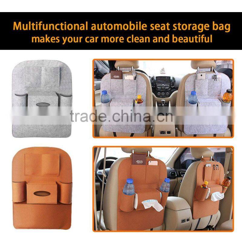 Promotion gift Car Accessories Felt Seat Back Storage Bag Multi-function Some Pockets