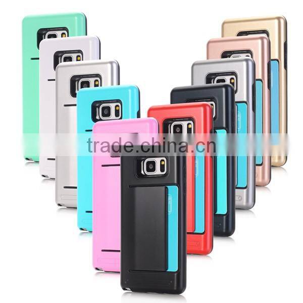 Card slot phone case TPU + PC phone shell protecive back cover for Samsung Note7