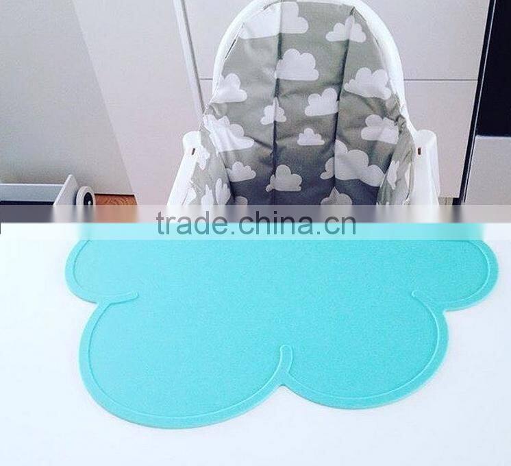 4727cm Waterproof Silicone Placemat Bar Mat Baby Kids Cloud Shaped Plate Mat Table Mat Set Home Kitchen Pads