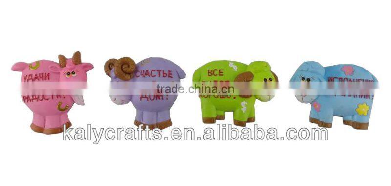 2015 chinese zodiac cartoon sheep resin fridge magnet