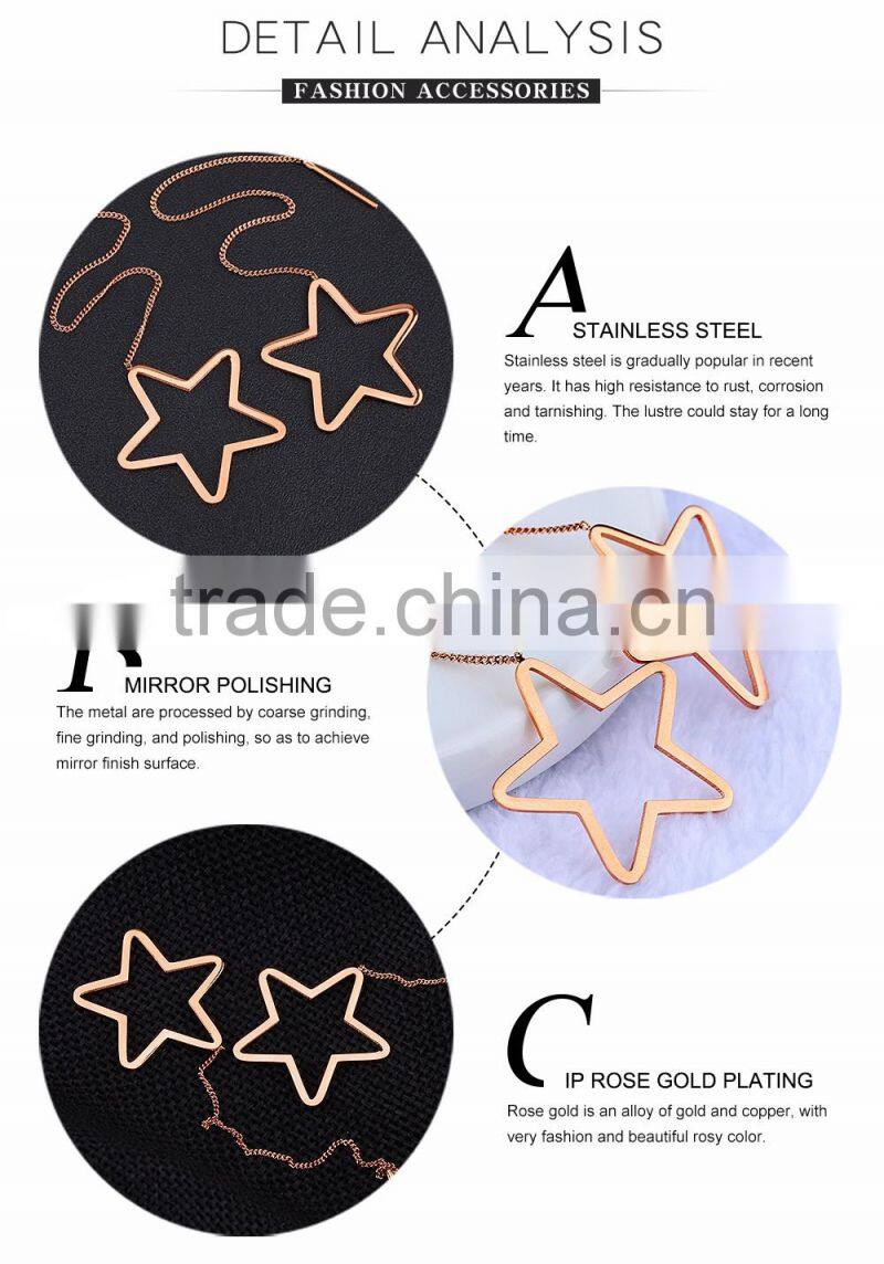 Latest earring designs Ear Line long chain line earrings Stainless steel