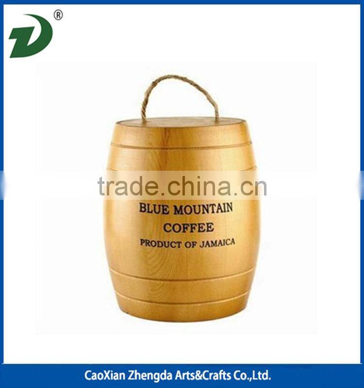 Small Size Pine Wood Coffee Beans Barrel