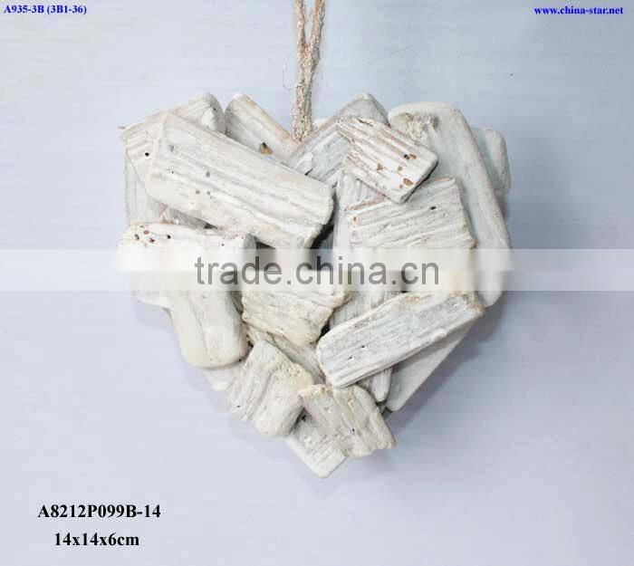 wooden heart shaped christmas wreath