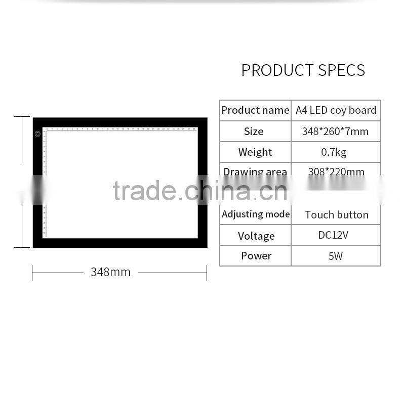 A4 LED copy board, No Luminous attenuation , thickness is 7mm, good quality.