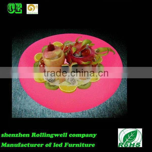 led waterproof decorative plated fruit tray PE glowing plastic fruit bowl