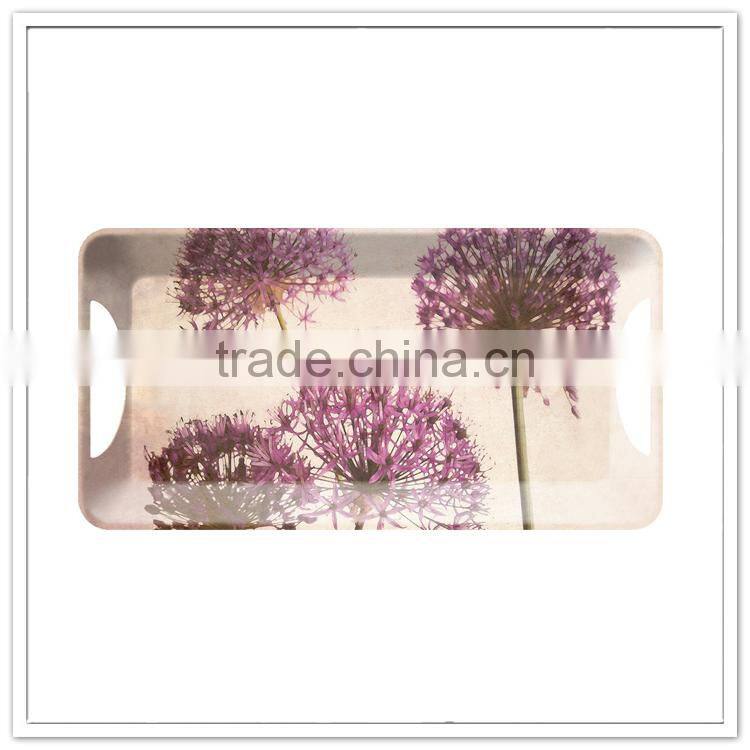 Brand new factory manufacturing polished 100% melamine stackable antique plastic serving tray