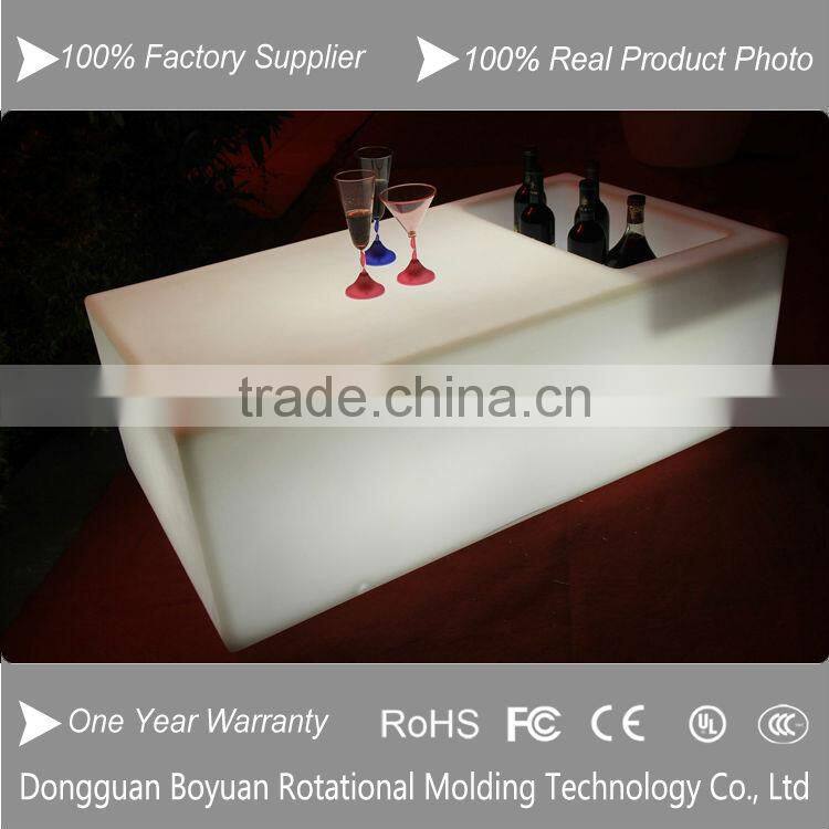 Led home bar furniture/ outdoor ice cooler table/led wine table