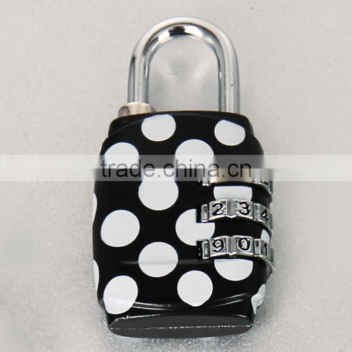 Colored mini 3 digit changing combination decorative lock