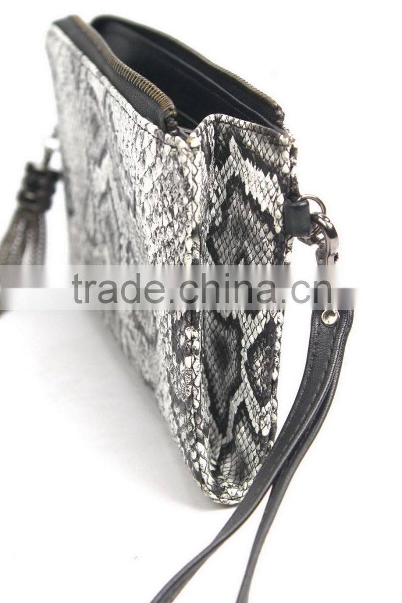 Ladies 2016 fashion handbag in snake pattern clutch evening bag