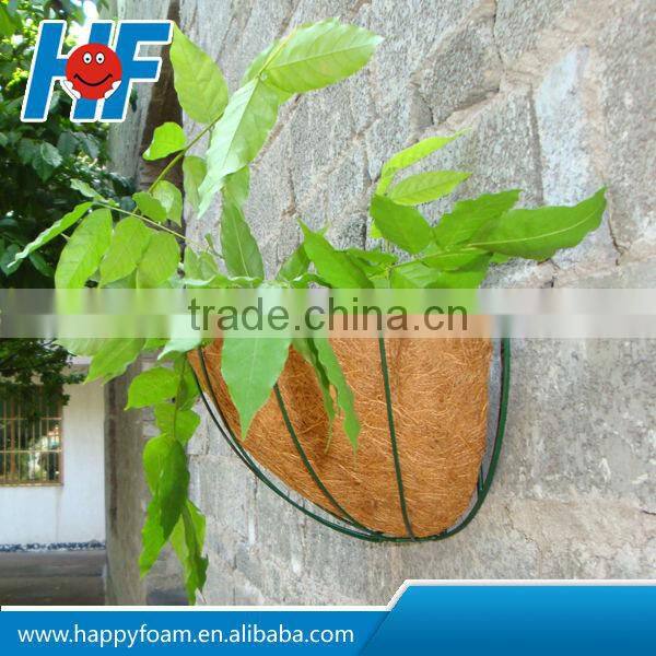 flower hanging basket planter with coconut