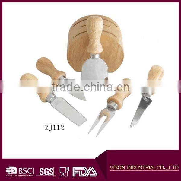 4 Pieces Set Cheese Knives with Wood Handle Steel Stainless Cheese Slicer Cheese Cutter