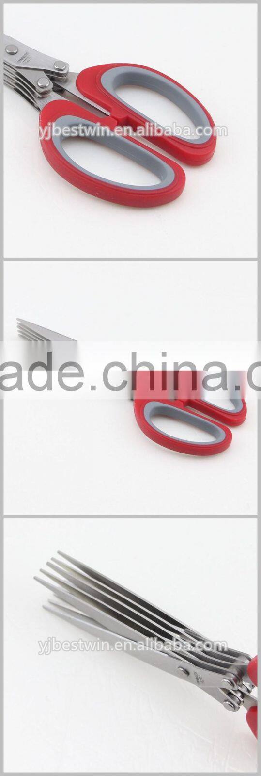 Multifunction Kitchen Tools Ergonomic Design 5 Blades Stainless Steel Scissors