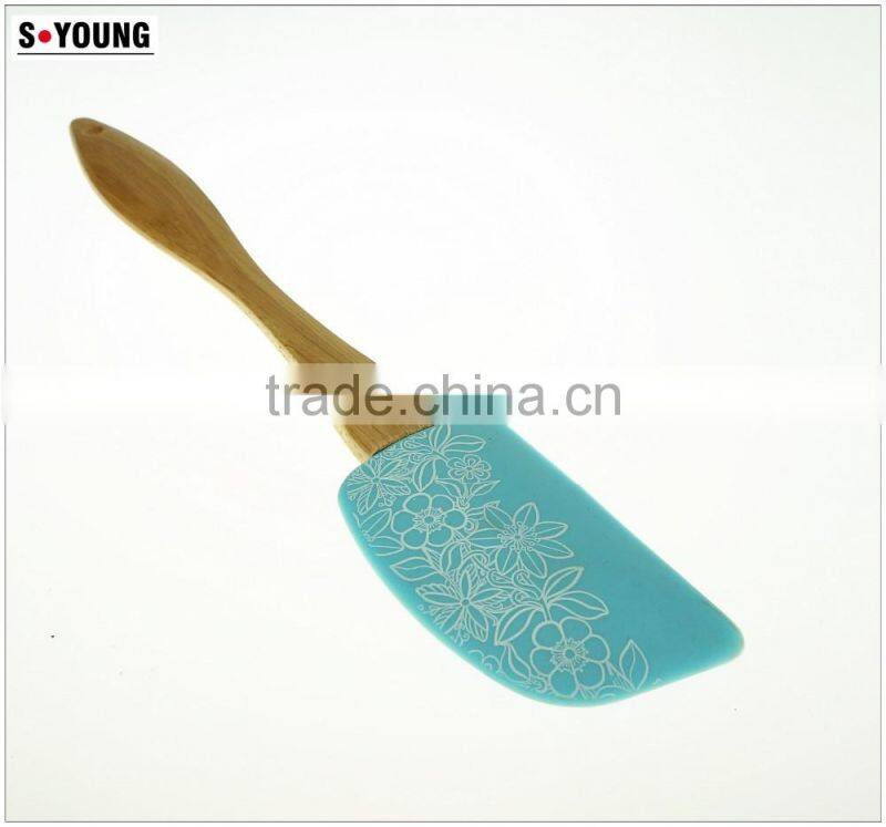 12083 Silicone Spatular scraper Silicone Cream Spatular with wooden Handle