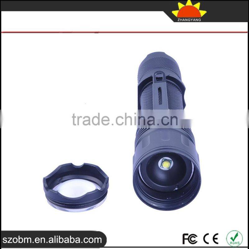 Wholesale T6 LED 1000Lm 3 Mode Strong Light Flashlight ,tactical Torch with flashlight mount