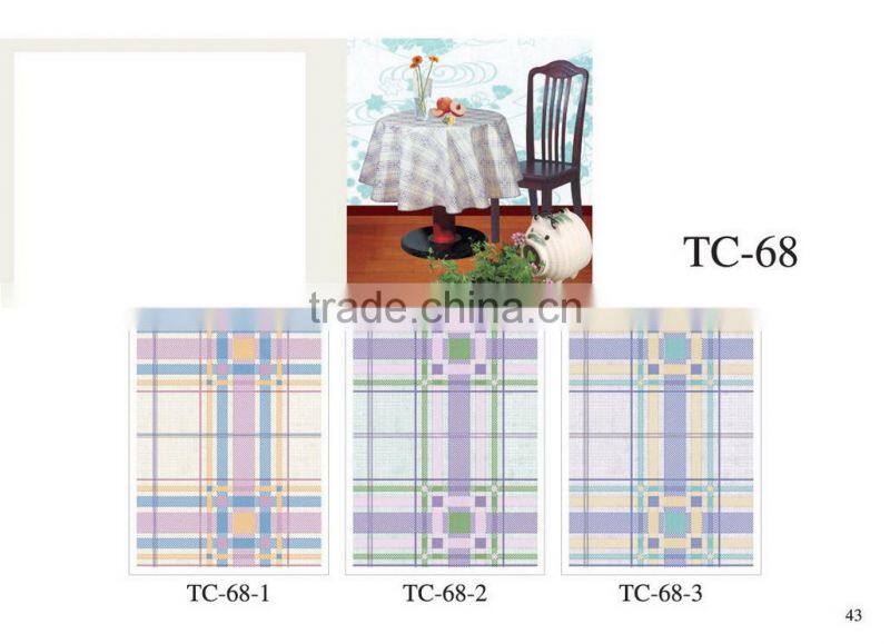 Printed PVC table cover cloth with falannel back