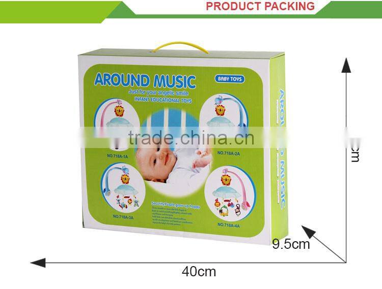 Hot selling projection rattle toys music ratation baby bed bell