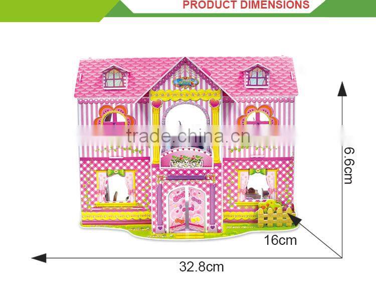 Hot selling children puzzle princess castle house model toy