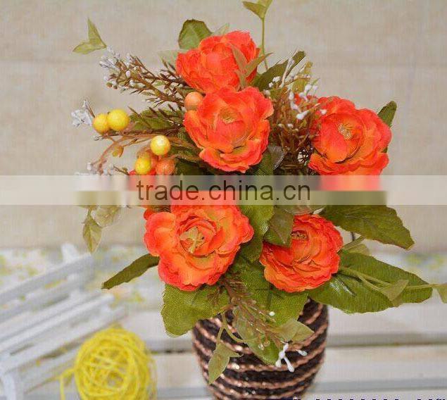 Hot sell plastic artificial flowers,artificial flower bunch