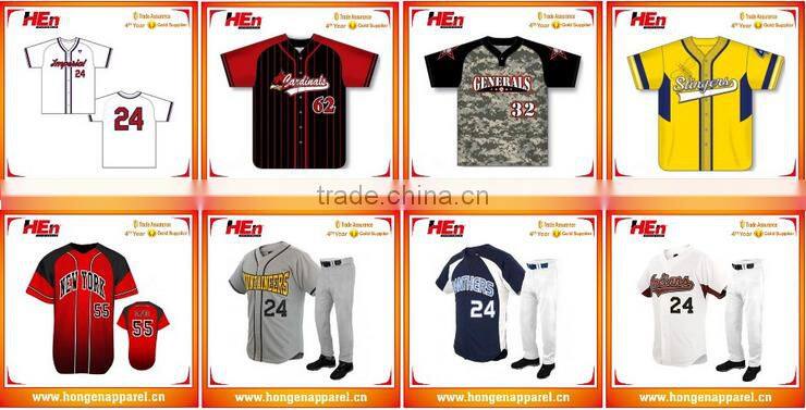 Hongen apparel customize full dye sublimation baseball jerseys
