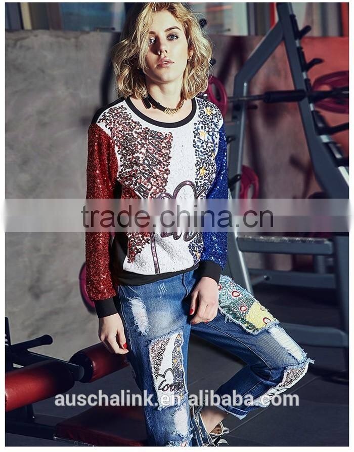 new style personalized women ripped vogue jeans customzied