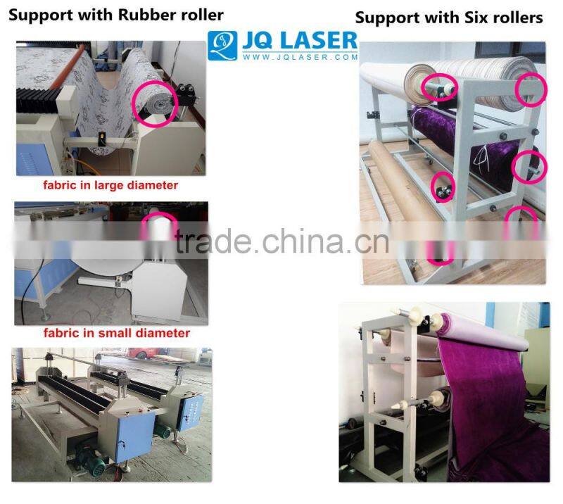 JQ1830 laser cutting machine for fabric With roll system