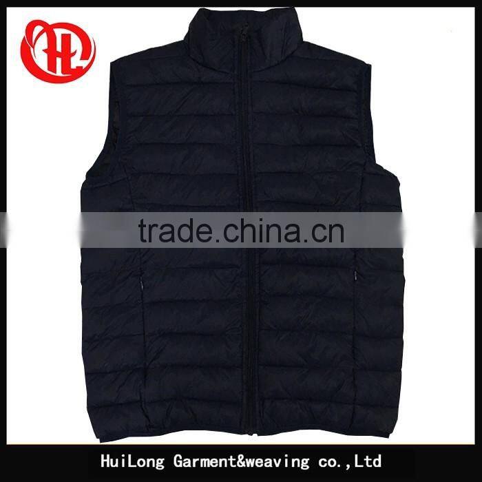 Ready made stock nylon fabric men jacket winter vest