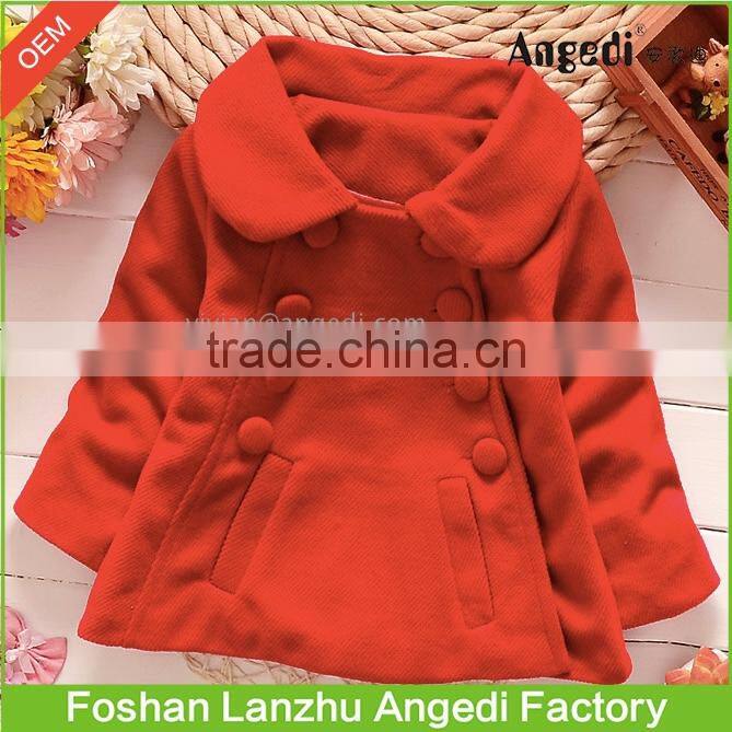 2017 Boutique clothing children's winter coat little girls christmas red overcoat new winter woolen coat