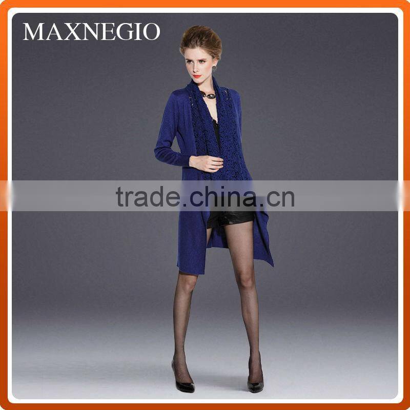 Fashion lace long sweater custom sweatshirt manufacturer