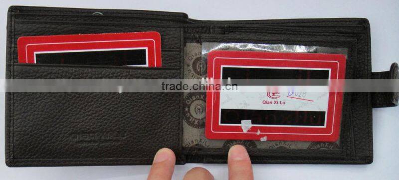 Fashion black brown napa genuine leather purse money wallet for men