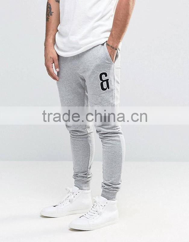 Unisex Fashion Jersery fabric Sweat Joggers casual sport pants with Leg Embroidery