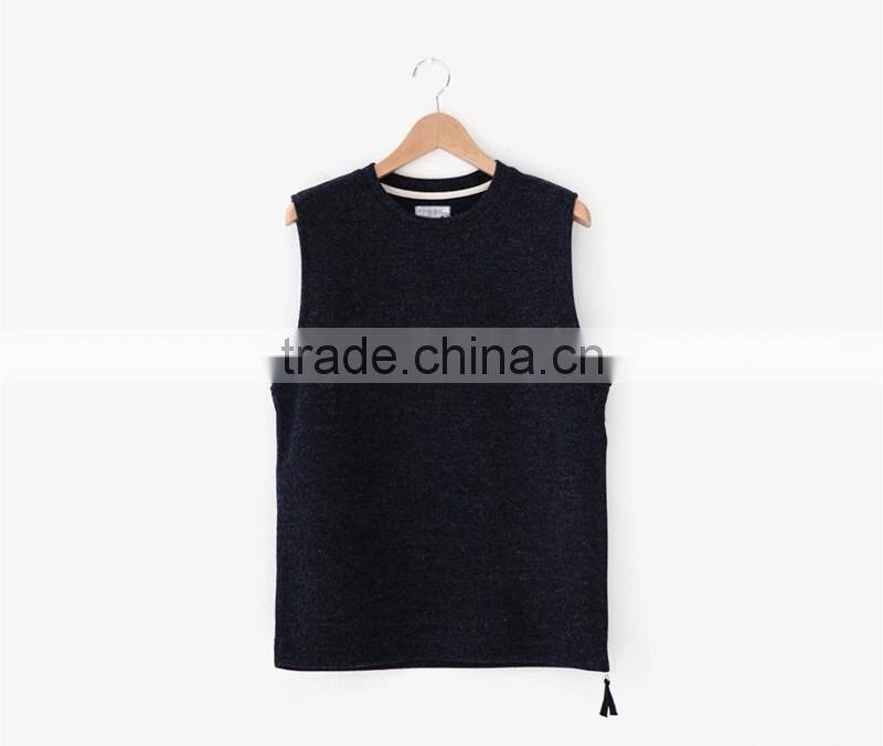 2016 men's french terry vest autumn winter tank top for gentlemen thick vest for wiinter