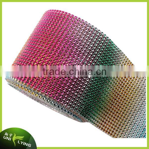 2016 Fashion Plastic Rhinestone Mesh Trimming Manufacturer