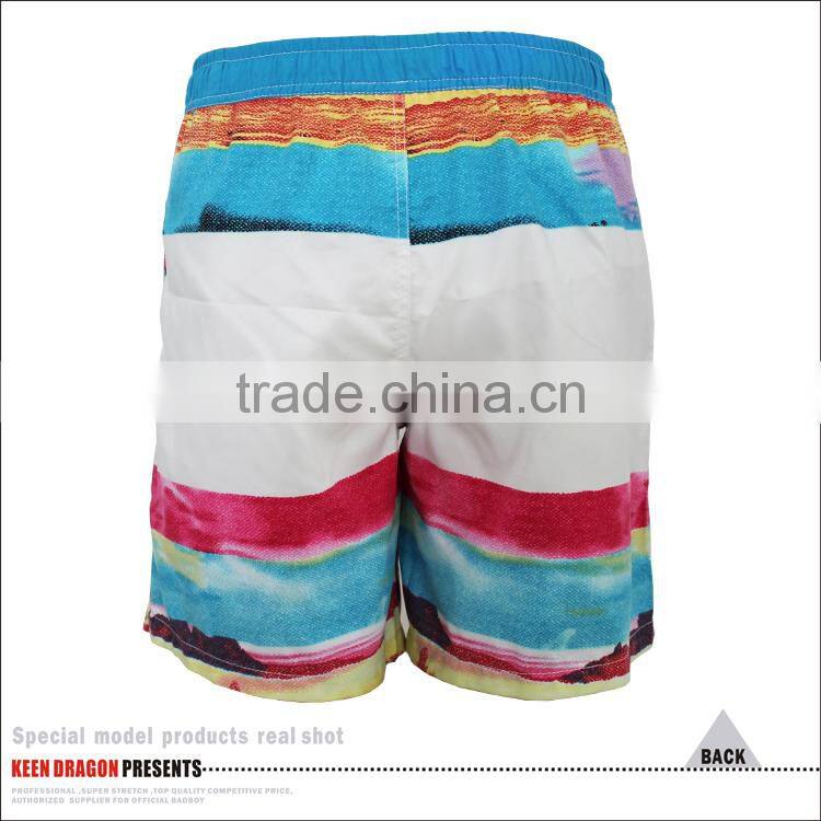 OEM Blue Beach Short Service Digital Printing 4 way stretch board shorts