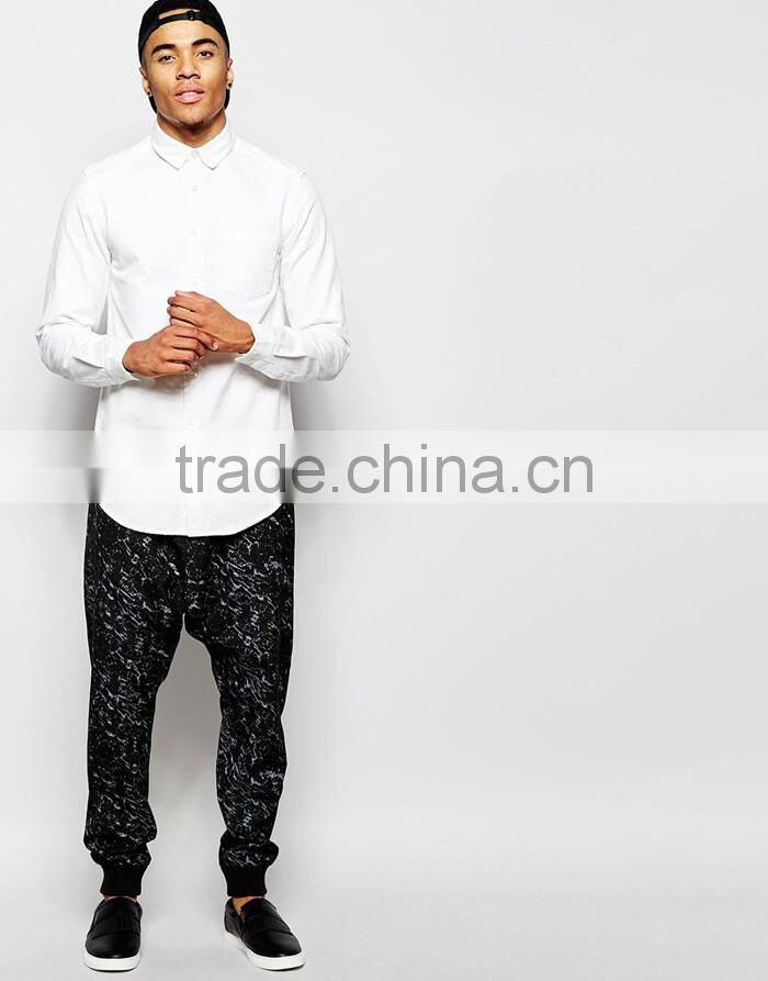custom jogger pants drop crotch cuffed smart joggers with print