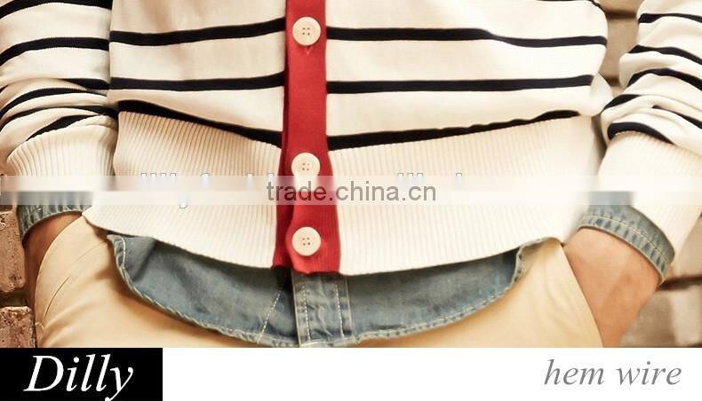 2015 Korean stripe cardigan knitted couple lover sweatshirt