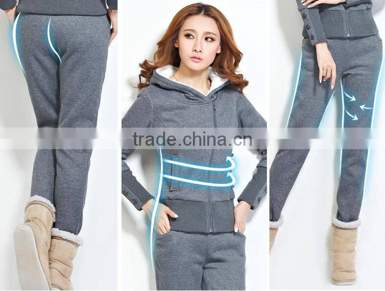 OEM Wholesale Cotton Fleece Slim fit Lightweight Tracksuit Women with Hood latest design tracksuit women
