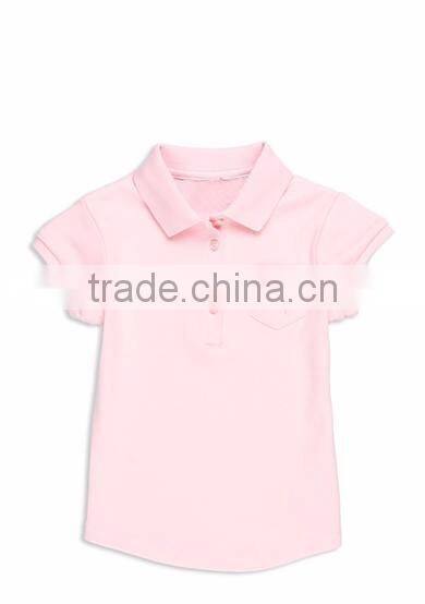 Chinese wholesale pure color girl polo t-shirt 100%cotton polo shirt fabric for school uniform