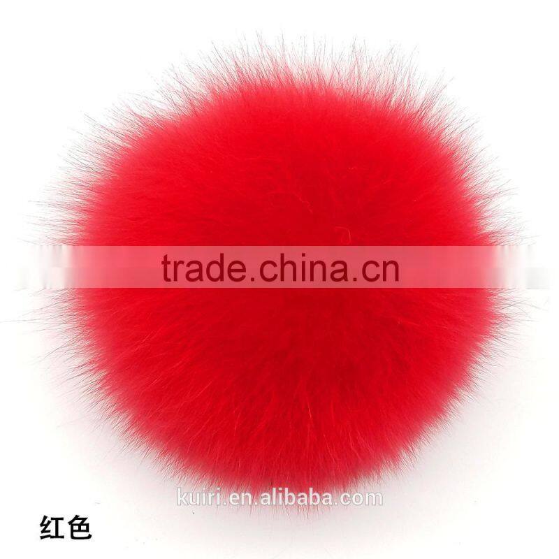 Multicolor genuine fox pom poms with 12cm