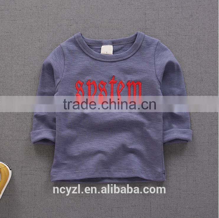 children long sleeve t shirt and blank printing boys t shirt tee