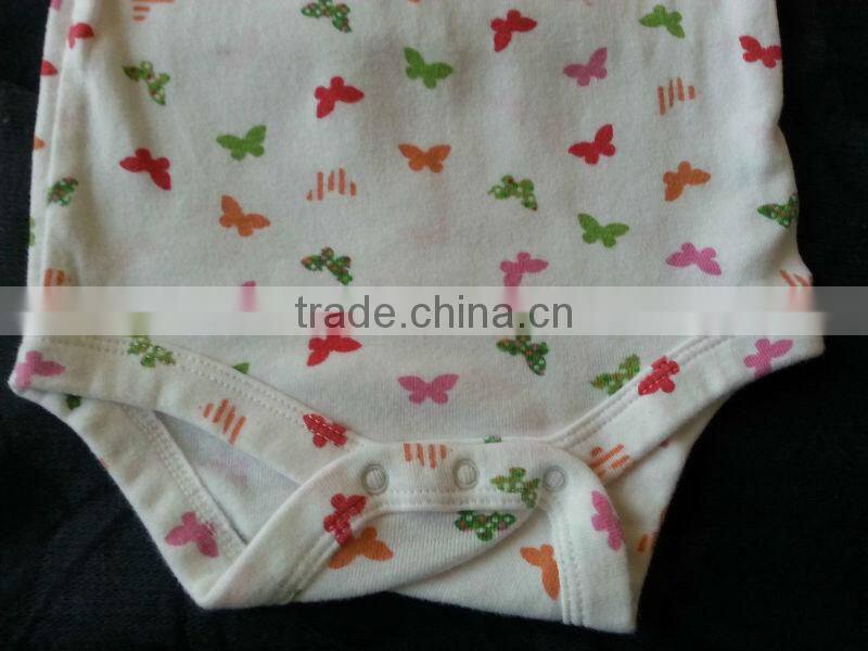Plain Butterfly Baby Girl Bodysuits Cotton Rompers