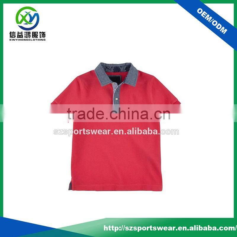 Contrast self-fabric collar and vent Slim Fitted Pima Cotton Comfortable Kids Golf Shirts