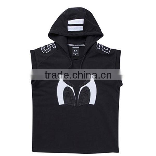 Custom embroidered hoodies sleeveless sweatshirt hoody pullover
